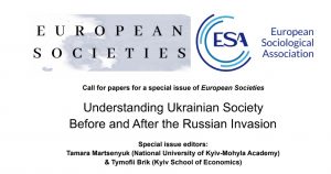 European Societies: call for papers "Understanding Ukrainian Society Before and After the Russian Invasion"
