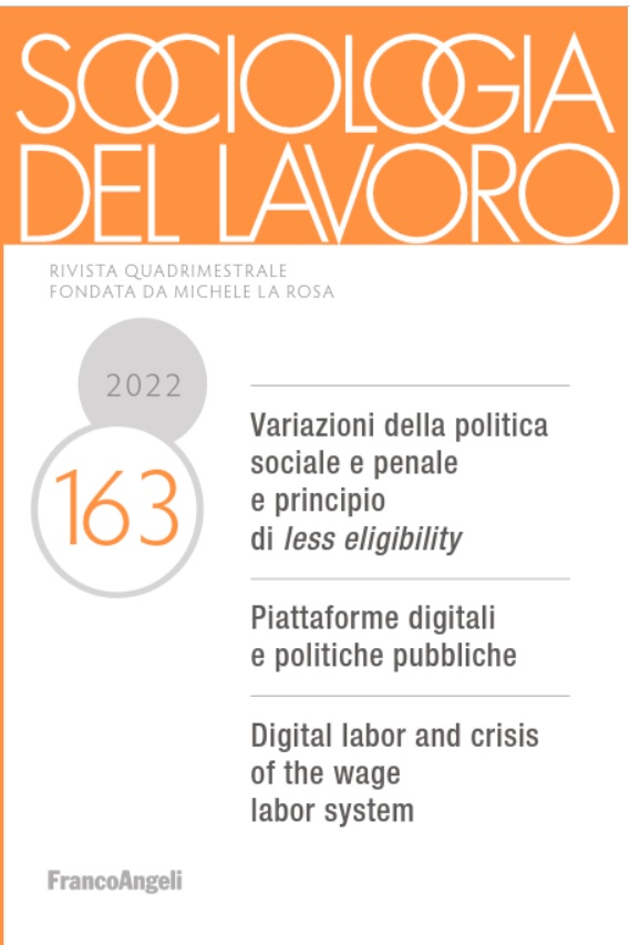Special Issue di Sociologia del lavoro, curato da Federico Chicchi, Marco Marrone e Antonio A. Casilli "Digital labor and crisis of the wage labor system"